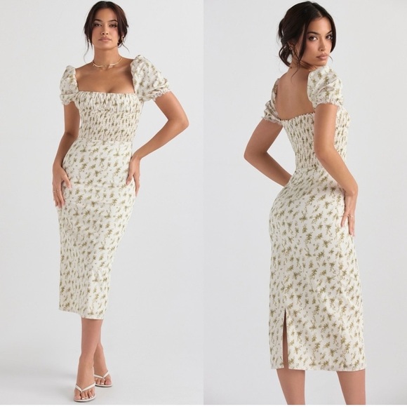HOUSE OF CB 'Bellucci' Garden Print Shirred Sundress - Picture 1 of 10